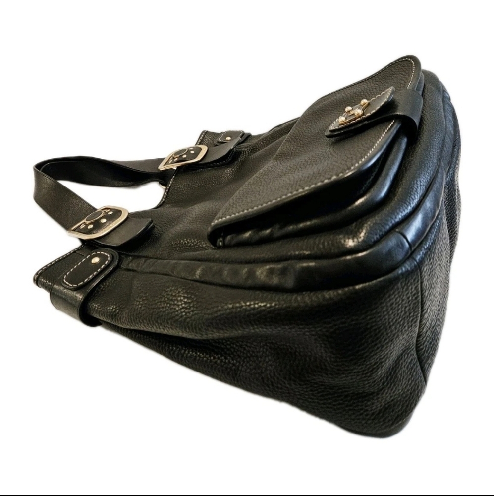 Vintage Michael Kors Black Leather Hobo Tote Bag EUC - Picture 11 of 15